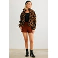 thumbnail image 3 of Leopard Teddy Zip-up Two Pocket Jacket Camel Leopard ' S, 3 of 5