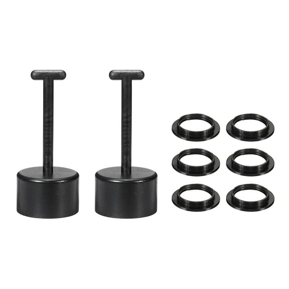 Uxcell E26/E27 Socket Ring Removal Tool T Type with Lamp Shade Socket Rings Black 8 Pack