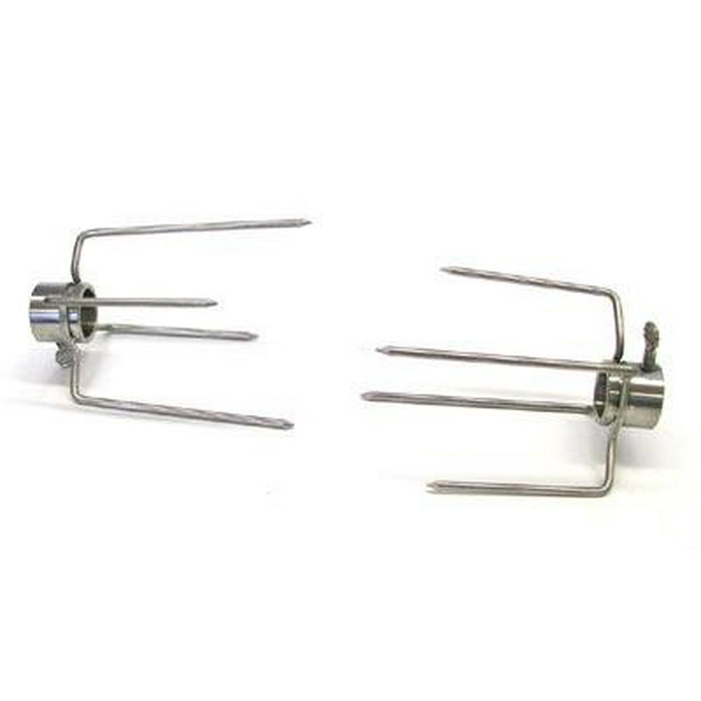 Stainless Steel Rotisserie Forks Pair for 1.3 Inch Spit, Lamb, Chicken, Turkey Rotisserie Forks