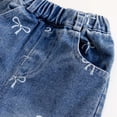 thumbnail image 6 of EnJoCho Toddler Girls Wide Leg Jeans Elastic Waist Bow Knot Printing Baggy Denim Pants 𝖸2𝖪 Cute Casual Straight Trousers Stretch Comfort Playtime 1-6 Years, 6 of 9