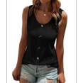 thumbnail image 3 of Women'S Button Front Tank Top 2025 Summer Casual Loose Fit Scoop Neck Sleeveless Tops Black XXXL, 3 of 6