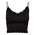 thumbnail image 1 of ONLY Top corto para mujer - ONLVICKY LACE SEAMLESS CROPPED TOP, top de tirantes, encaje Negro M/L (Medium/Large), 1 of 6