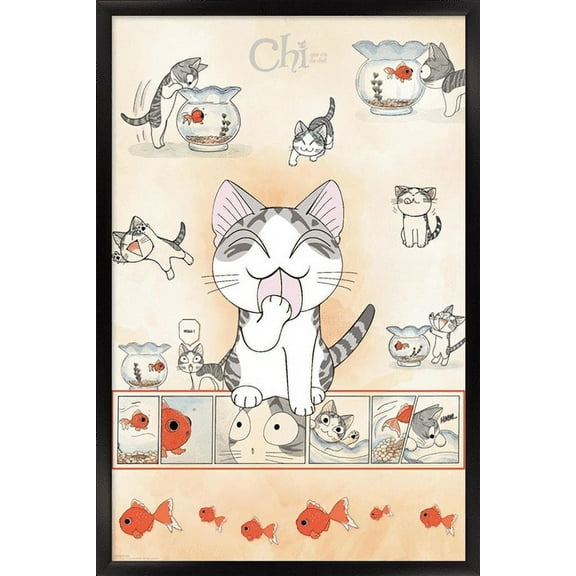 Chi Cat Wall Poster, 14.725" x 22.375", Framed