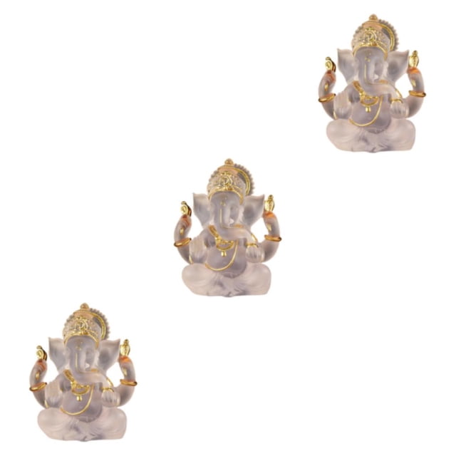 Estatua de decoración del Hogar Wosthever Elefante Buda Ganesha Blanco