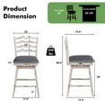 thumbnail image 4 of Costway Set of 2 Swivel Bar Stools Counter Height Upholstered  Faux Leather Dining Chair, 4 of 9