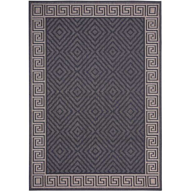 Contemporary Geometric Rug 2 ft. x 3 ft., Charcoal Gray, Indoor