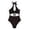 Brown, variant on Women's Deep V Neck One Piece Swimsuit O-Ring Swimwear Cut Out Bathing Suit