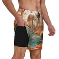 thumbnail image 2 of Gukieu Fantasy Underwater Jellyfish Print Men's Double Layer Sports Swim Trunks, Quick Dry Adjustable Waist Swim Shorts Swimwear-3X-Large, 2 of 6