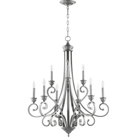 Traditional Nine Light Chandelier-Classic Nickel Finish Bailey Street Home 183-Bel-2534799