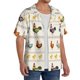 thumbnail image 2 of Balery Funny Chicken Camisa Casual de Manga Corta con Botones para Hombre, Texturizada, Estilo Cubano, para Playa, Verano-Medium, 2 of 5