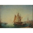 thumbnail image 2 of Félix Ziem 24x18 Black Ornate Framed Double Matted Museum Art Print Titled: Topo-Fisherman and Gondolas in the Basin, 2 of 5