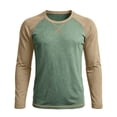 thumbnail image 4 of WRKEKC Mens Long Sleeve Tee Shirts Two Tone Raglan Crew Neck Long Sleeve Soft Knit Curved Hem Daily Casual Pullover Tops, 4 of 7