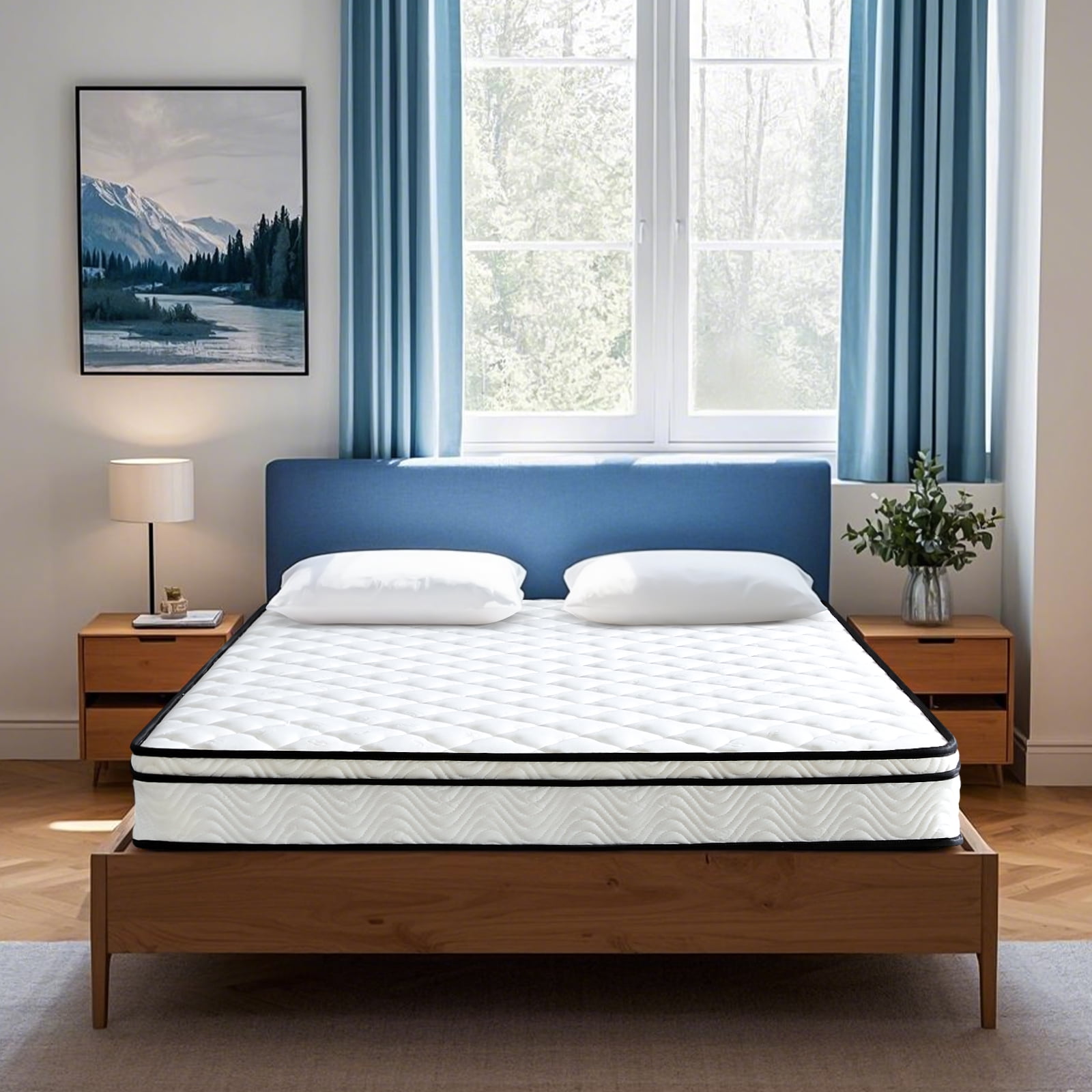 Twin Mattress, 8 Inch Hybrid Mattress in a Box, Gel Memory Foam Mattress, Individually Wrapped Pocket Coils Innerspring Mattress, Support & Pressure Relief, Medium Firm Feel, 39"*75"*8"