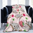 thumbnail image 2 of Cute Koala Blanket Pink Cartoon Koalas Bear Fruits Animal Strawberry Throw Blankets Kawaii Gifts for Girls Adults Lightweight Soft Fleece Cozy for Sofa Couch Bed Room Decor 60x80in, 2 of 6