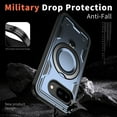 thumbnail image 6 of Dteck Magnetic for Google Pixel 9A Case with Kickstand, Shockproof TPU+PC Case Compatible with MagSafe Military Grade Ring Stand Heavy Duty Drop Rugged Cover for Google Pixel 9A,Blue, 6 of 6