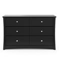 Storkcraft Crescent 6 Drawer Modern Horizontal Dresser Black Finish