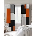thumbnail image 4 of Burnt Orange Black Grey Blackout Curtains for Bedroom Living Room Darkening Curtains 84 Inch Length 2 Panels Set Modernism Art Geometric Window Curtain Window Treatment Grommet Drapes 42"x84", 4 of 9
