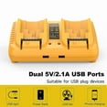 thumbnail image 2 of DCB102 Double Charger For DeWalt 10.8V 12V 14.4V 20V Lithium Ion Battery DCB203 DCB204 DCB205 DCB118 DCB105 DCB107 DCB112 DCB115, 2 of 8