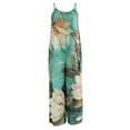 thumbnail image 2 of Mono sin mangas para mujer VISgogo con estampado floral, versión de pierna ancha, tirantes finos, ropa de verano VISgogo  moda, 2 of 5