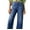 A Dark Blue, variant on DOKOTOO Women's Wide Leg Jeans High Waisted Stretchy Boyfriend Denim Pants Trendy with Big Pocket