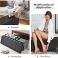 thumbnail image 6 of LINJH 45 Inches Folding Storage Ottoman Bench, Storage Chest Footrest Stool with Faux Leather, Entryway Bench 45'' x 15'' x 15'' (Black), 6 of 8