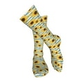 thumbnail image 4 of Pofeuu Blue White Striped Sunflower A Print Stockings, Adult Running Hiking Socks for Youth and Adult-One Size, 4 of 8