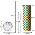 thumbnail image 5 of 20oz Multi Color Checkerboard Checkered Pattern Skinny Tumblers Stainless Steel Tumbler with Lid and Straw,Vacuum Insulated Double Wall Travel Tumbler Cups with Cleaning Brush for Coffee,Tea, 5 of 6