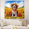 thumbnail image 2 of Vintage Beagle Say Hello Mother's Day Summer Sunflower Field Tapestry Beagles Dog Lover Gifts Idea Wall Hanging Backdrop Home Decor - 12005, 2 of 5
