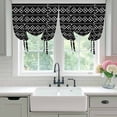 thumbnail image 4 of Black Boho Balloon Curtains 63 Inch Length for Living Room/Bedroom, Vintage Ethnic Tribe Abstract Art Geometric Rod Pocket Privacy Door Curtains Decorative Tie Up Shade for Window 52"x63", 4 of 8