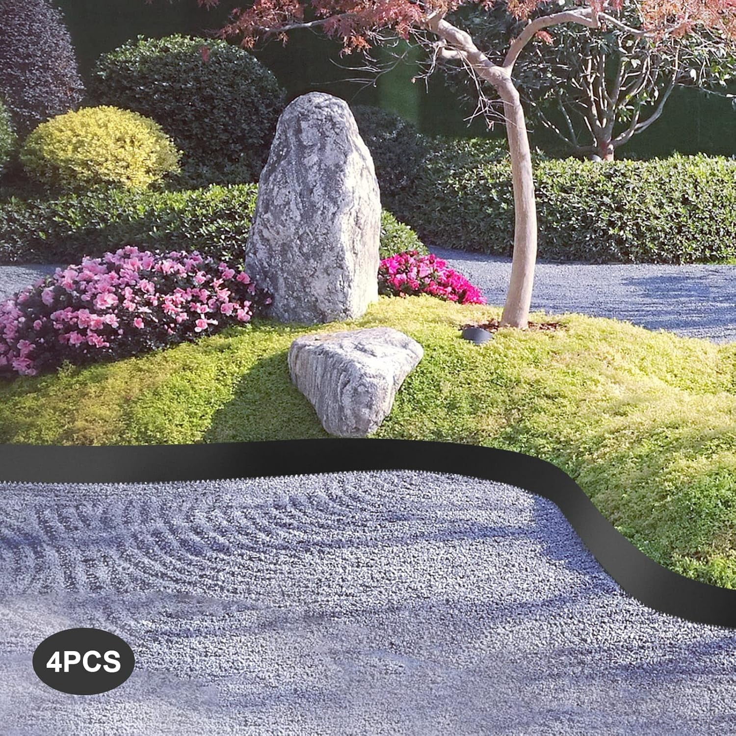 Landscape Edging,4pcs 40" L x 8" H Heavy Duty Steel Edging Landscape Edging Garden Border Edging for Garden,Lawn,Backyard