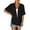 Black, variant on Womens Spring and Summer Short SleevesＶ-NeckSolid Color Casual Cardigan Solid Color Cover Up