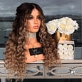 thumbnail image 3 of DOPI Women's Fashion Wig Brown Synthetic Hair Long Wigs Wave Curly Wig, 3 of 7