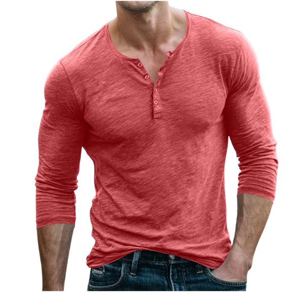 FAIWAD Men's Long Sleeve Shirts Casual Classic Button Up Pullover Lightweight Stretch Basic Tops