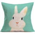 thumbnail image 1 of Housses de Coussin en Coton Lin Animaux Adorables Rabbit Housse de Coussin Décoration Maison pour Canapé 18 x 18 Pouces (Rabbit)), 1 of 3