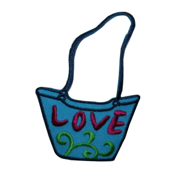 ID 8403 Love Tote Bag Patch Shoulder Purse Fashion Embroidered Iron On Applique