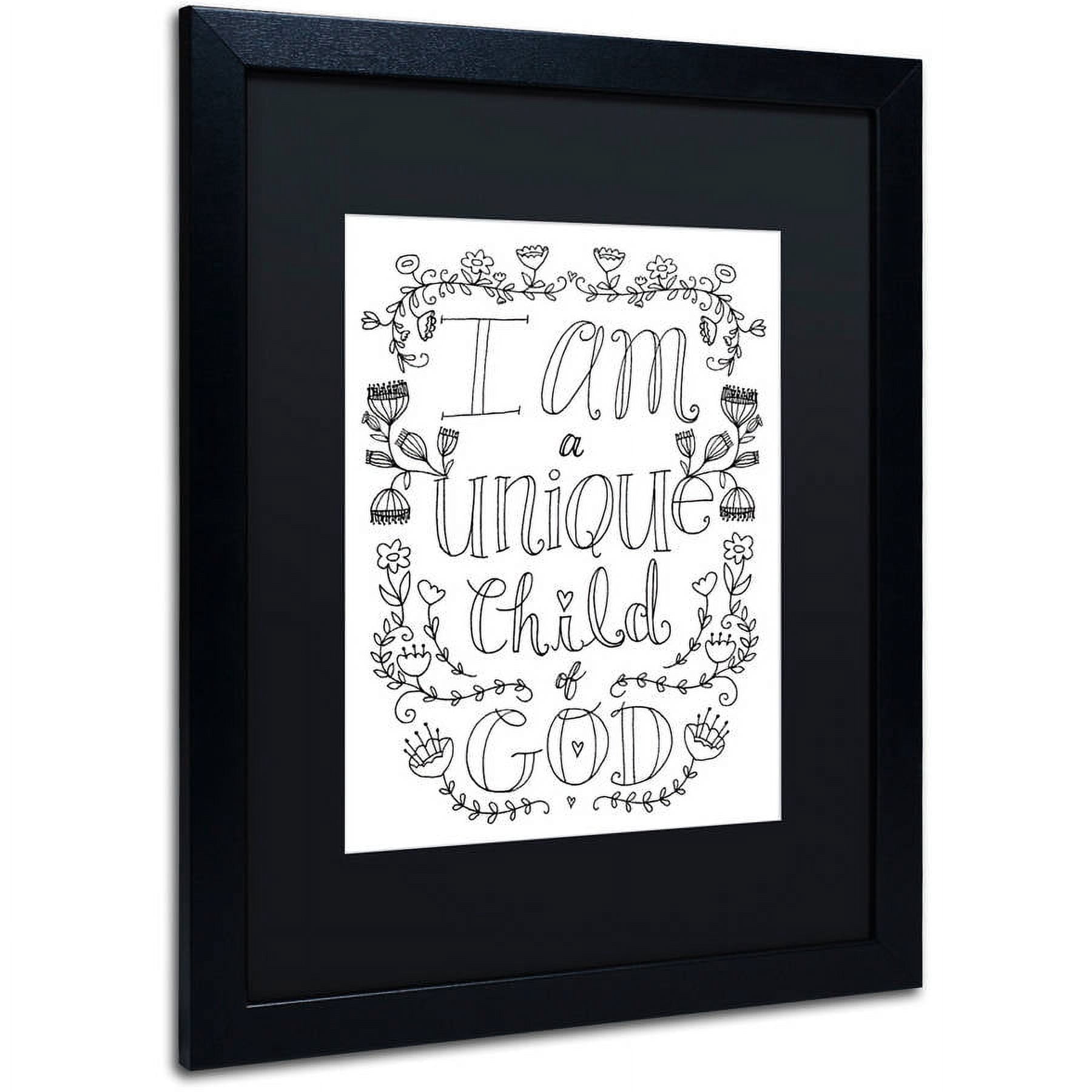 Trademark Fine Art "Unique Child of God" Canvas Art by Elizabeth Caldwell, Black Matte, Black Frame