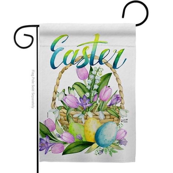 Angeleno Heritage G130321-BO Spring Easter Baskets Springtime Double-Sided Decorative Garden Flag, Multi Color