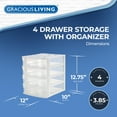 thumbnail image 2 of Open Box Gracious Living 4 Drawer Desktop Countertop Storage w/ Organizer Lid, 2 of 12