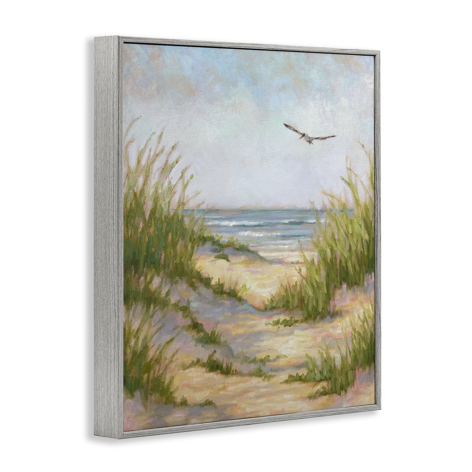 Stupell Industries Peaceful Beach Sand Dunes Gray Framed Giclee Art, design by Linda Sperruzzi