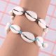 thumbnail image 5 of BRIGHTFUFU Pulsera de concha marina Pulsera de concha de nudo tejida hecha a mano simple para mujer Grils Lover Blue, 5 of 7