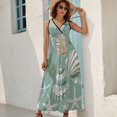 thumbnail image 2 of Beach Seashell Starfish Pattern Design Sleeveless Dress Summer Clothes for Women Women's Clothing 2025, 2 of 7