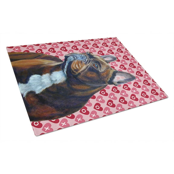 Caroline's Treasures French Bulldog Hearts Love and Valentine's Day Glass Cutting Board Large