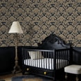 thumbnail image 4 of Baroque Peel and Stick Wallpaper Baroque Navy Gold Damask Elegant Floral Motifs Wall Mural 17.7in x 9.8ft Self Adhesive Removable Wall Paper Renter Friendly Wallpaper for Bedroom Livingroom Men, 4 of 8