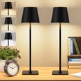 thumbnail image 1 of Lámparas de Mesa Inalámbricas Recargables 2 Pack, Batería 5000 mAh con 3 Niveles de Brillo – Luz Nocturna Táctil en Color Negro para Recámara, Restaurante y Bares, 1 of 8