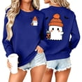 thumbnail image 2 of Jsaierl Halloween Sweatshirts for Women Spooky Ghost Graphic Pullovers Fall Loose Fit Crewneck Long Sleeve Sweater Tops Halloween Party Supplies, Sizes S-2XL, 2 of 7