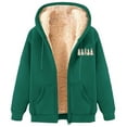 thumbnail image 2 of Cutuoiiu Women's Festive Pattern Sherpa-Lined Hooded Coat Christmas Graphic Fleece Jacket with Drawstring Hood Gifts, 2 of 3