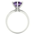 thumbnail image 4 of Clara Pucci 14K White Gold Solid Gold Alexandrite Solitaire Anniversary Ring for Women - 2.5 cttw Round Cut, 4 of 8