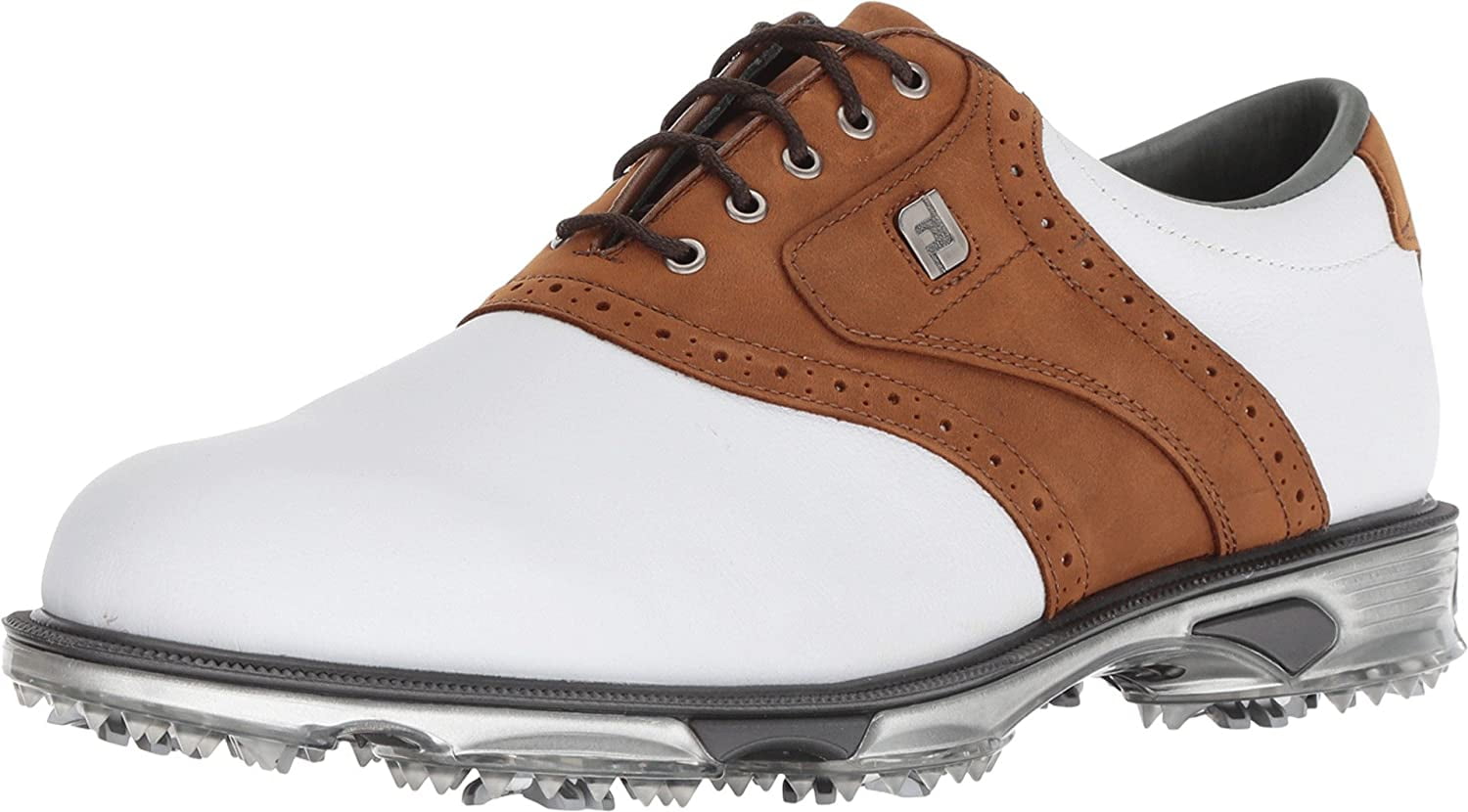 FootJoy DryJoys Tour Saddle Golf Shoes (White/Tan, 13) - Walmart.com