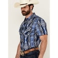 thumbnail image 2 of Rock & Roll Denim Men's And Southwestern Print Short Sleeve Snap Stretch Western Blue X-, 2 of 4