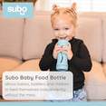 thumbnail image 2 of Subo Baby Food Bottle | No Mess Baby Toddler Self Feeder | Squeeze Free Design for Purees, Smoothies, Yogurt, Oatmeal, or Thickened Liquids | Reusable Silicone Washable Cup (Aqua), 2 of 9
